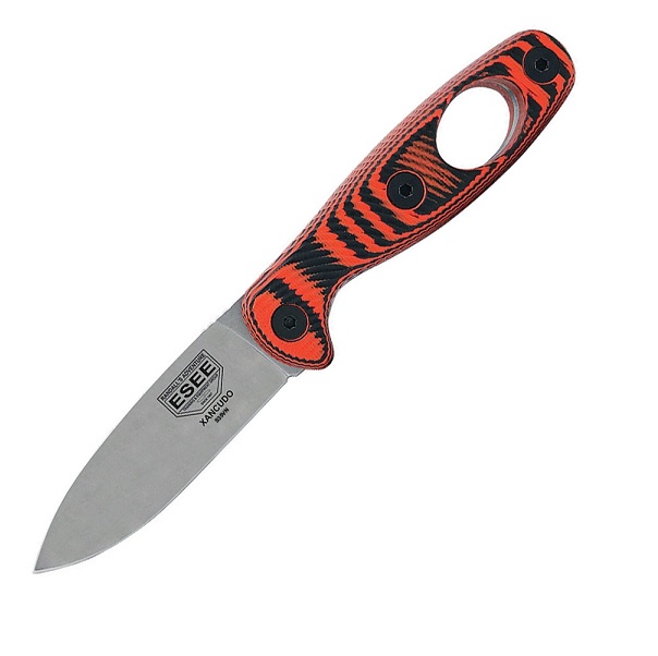 ESEE XAN1-006 Xancudo Fixed Blade Knife, S35VN, G10 3D Orange/Black With Hole - Click Image to Close