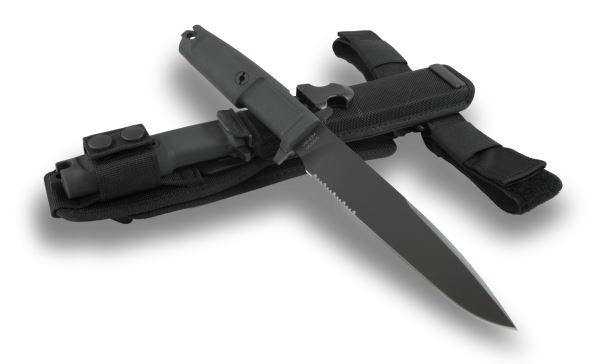 Extrema Ratio Venom Black Fixed Blade Knife, Bohler N690, Nylon Leg Sheath - Click Image to Close