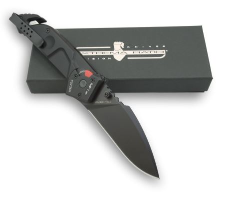 Extrema Ratio MF1BC Folding Knife, Bohler N690, Aluminum Black, Seatbelt Cutter - Click Image to Close
