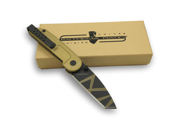 Extrema Ratio BF1 CT Folding Knife, Bohler N690 Tanto, Aluminum Desert Warfare