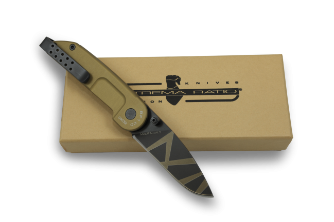Extrema Ratio BF1CD Folding Knife, Bohler N690, Aluminum Desert Warfare