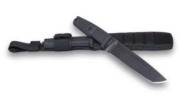 Extrema Ratio T4000S Tactical Tanto Fixed Blade Knife, N690 Black, Nylon Sheath