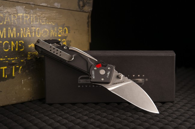 Extrema Ratio T911 Folding Knife, N690 Stonewash, Aluminum Black