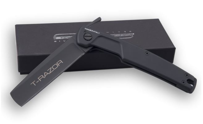 Extrema Ratio Straight Razor, Bohler N690, Aluminum Black - Click Image to Close