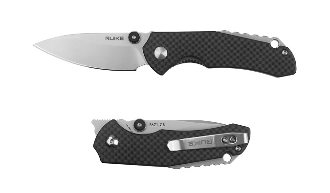 Ruike P671-CB Front Flipper Folding Knife, 14C28N Sandvik, G10/Carbon Fiber - Click Image to Close