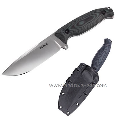 Ruike Jager Fixed Blade Knife, 14C28N Sandvik, G10 Green/Black, F118G