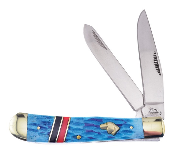 Frost Blackhills Steel BKH-108BLRB Doghead Trapper - Blue Jigged Bone