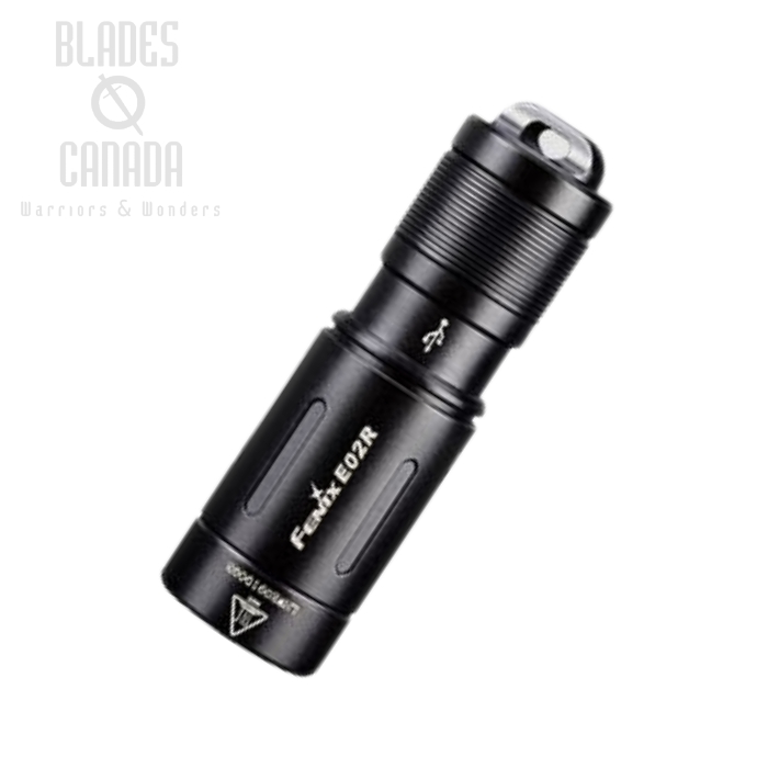 Fenix E02R Rechargeable Keychain Flashlight Black - 200 Lumens
