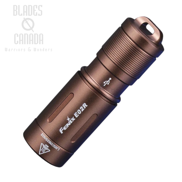 Fenix E02R Rechargeable Keychain Flashlight Brown - 200 Lumens