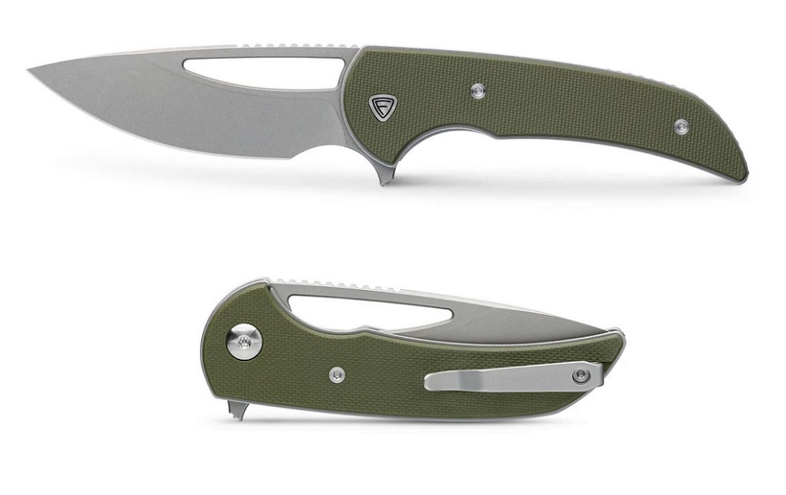 Ferrum Forge Mini Archbishop Flipper Folding Knife, G10 Green, FF004G