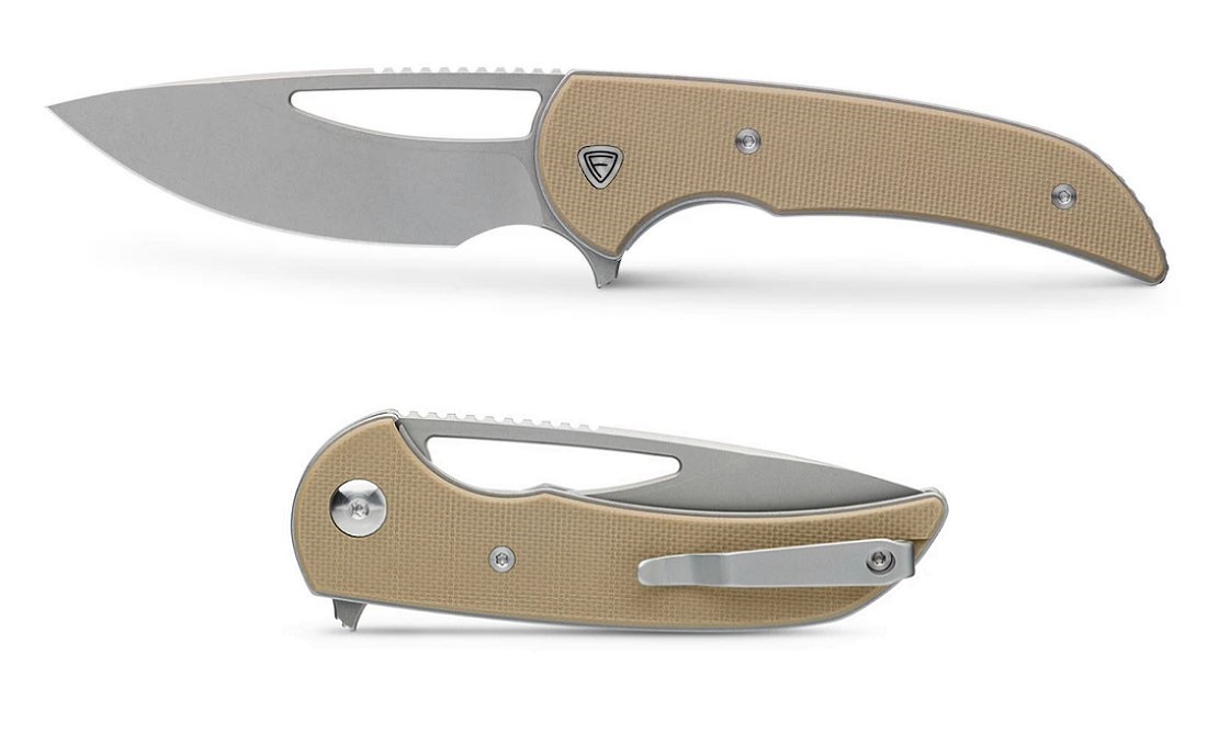 Ferrum Forge Mini Archbishop Flipper Folding Knife, G10 Tan, FF004T