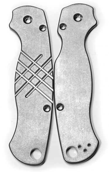 Flytanium Co Grooved Titanium Scales for Spyderco ParaMilitary 2, FLY556