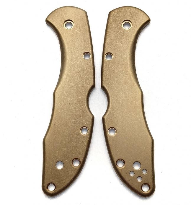 Flytanium Co. Spyderco Delica Scales - Brass FLY656 - Click Image to Close