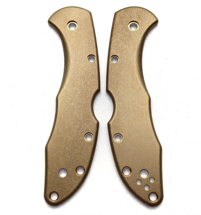 Flytanium Co. Spyderco Delica Scales - Brass, FLY656