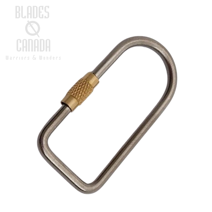 Flytanium Flat Oval Keyring with Screw Closure, Titanium, FLY642