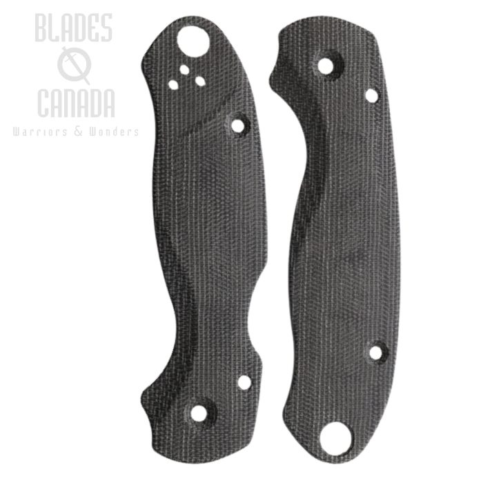 Flytanium Spyderco Paramilitary 3 Scales, Micarta Black Canvas, 1019BC