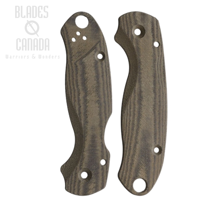Flytanium Spyderco Paramilitary 3 Scales, Lotus Micarta Brown Linen, 1019GL