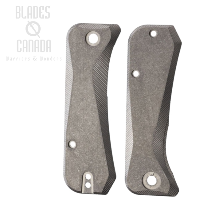 Flytanium WE Knife Banter Scales, Grooved Titanium Stonewash, 1287S