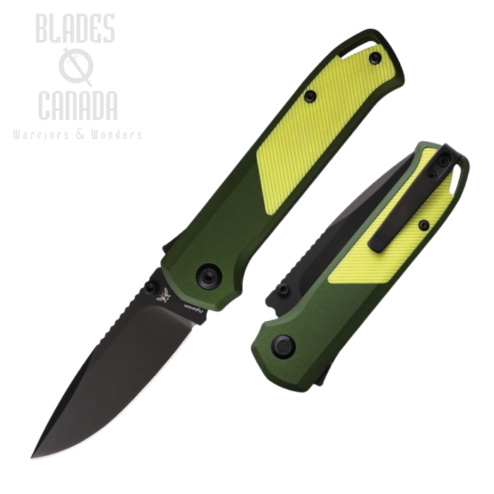 Flytanium Arcade Shark-Lock Knife, S35VN Black, Aluminum Green/G10 Yellow, FLY1254