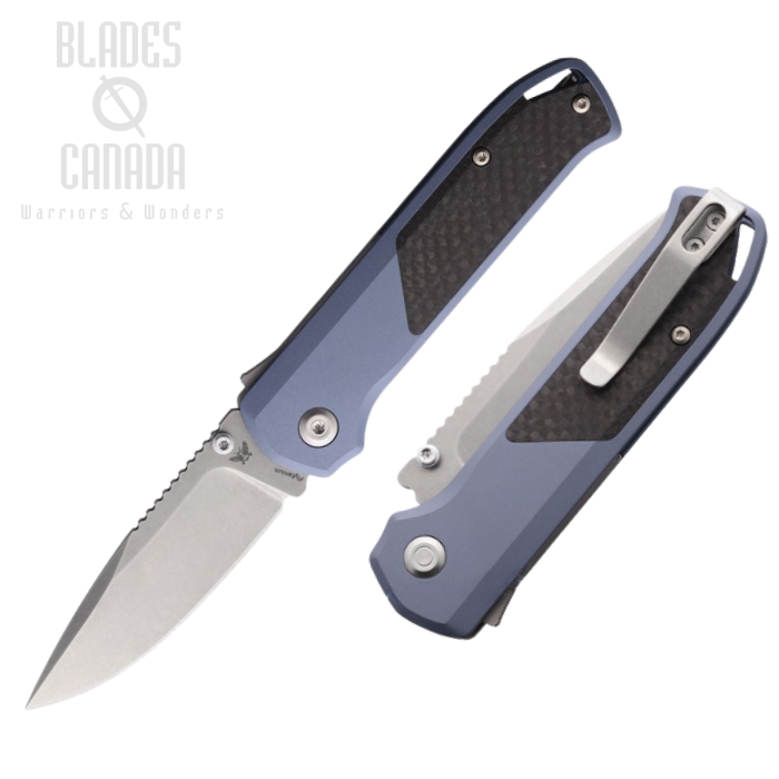 Flytanium Arcade Shark Lock Folding Knife, S35VN SW, Aluminum Slate Blue/Carbon Fiber, FLY1307