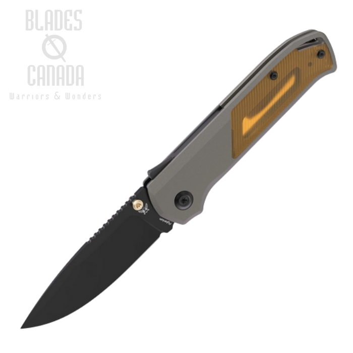 Flytanium Arcade Shark Lock Folding Knife, S35VN Black, Aluminum Gunmetal/Ultem Inlay, FLY1312
