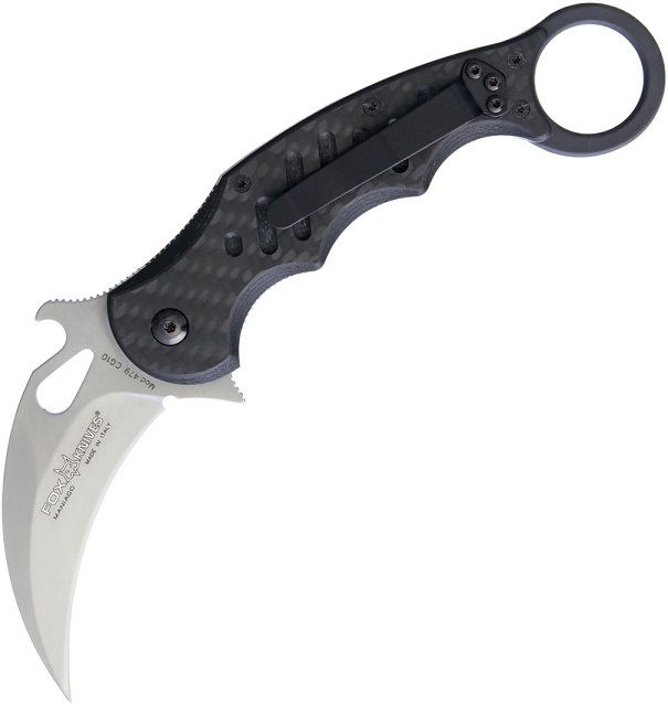 Fox Italy Karambit Folding Knife, Wave Opening, N690Co, CF/G10, FX-479CG10SW - Click Image to Close