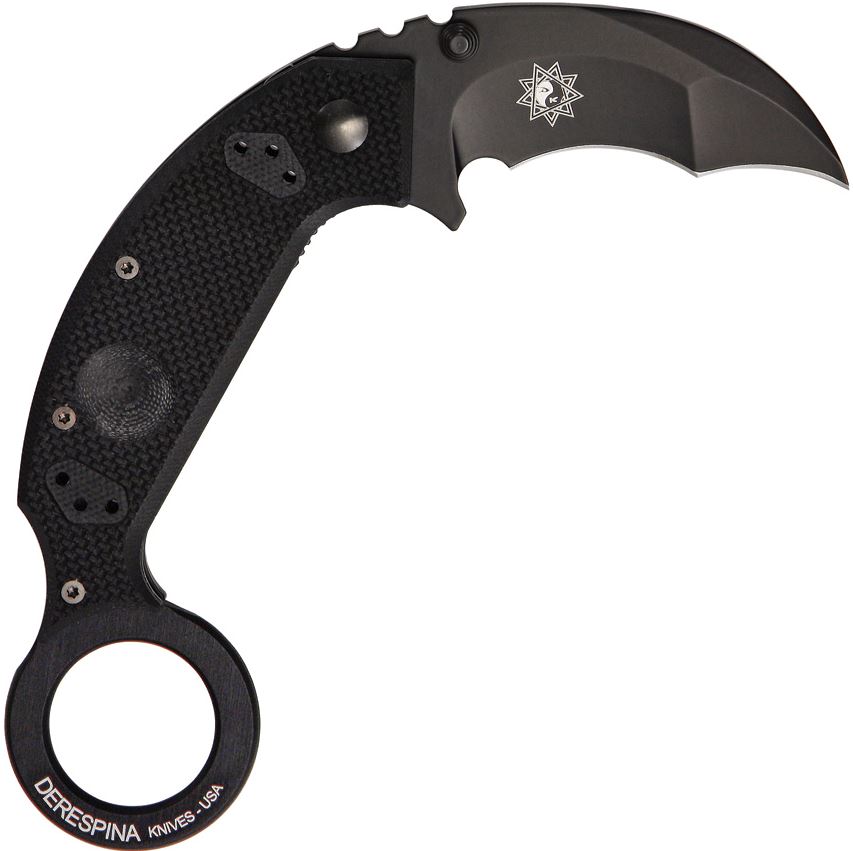 Fox Italy Derespina Chiroptera Karambit Folding Knife, N690, G10 Black, FX-590