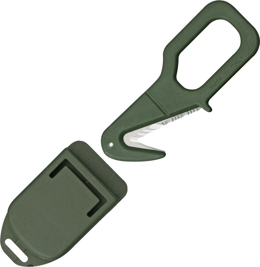 Fox Italy Rescue Emergency Tool, FRN OD Green, Hard Sheath, 640 OD
