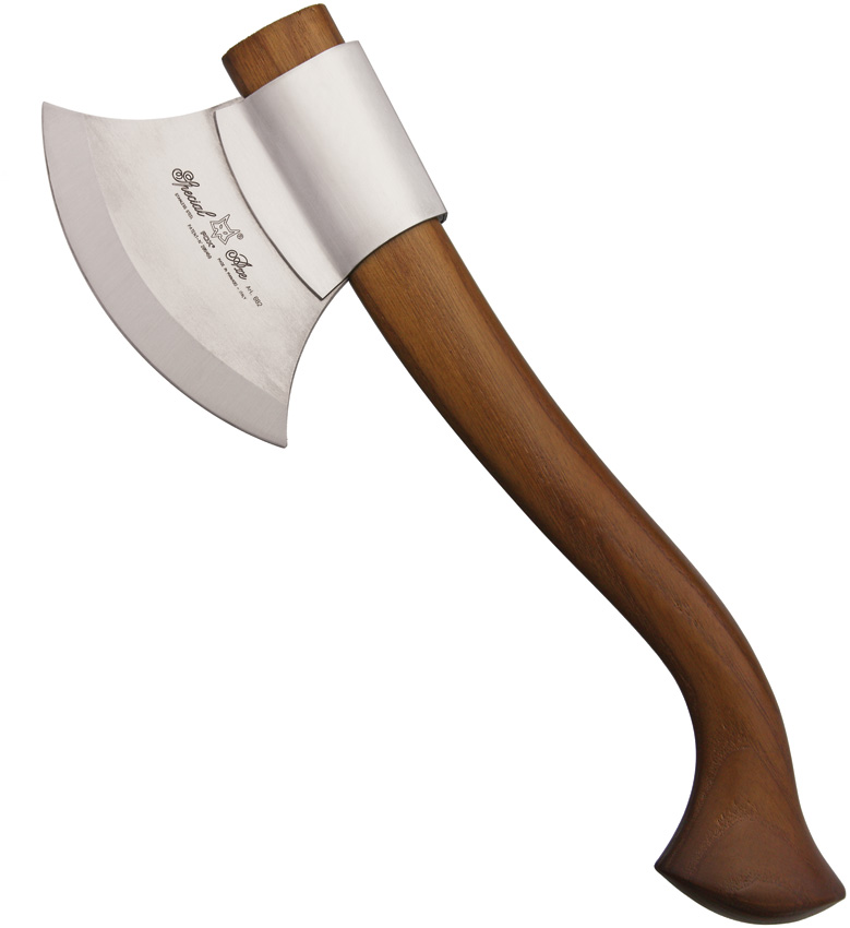 Fox Italy Hunters Trekking Axe, 12C27 Sandvik, Dark Wood, Leather Sheath, FX-682M - Click Image to Close