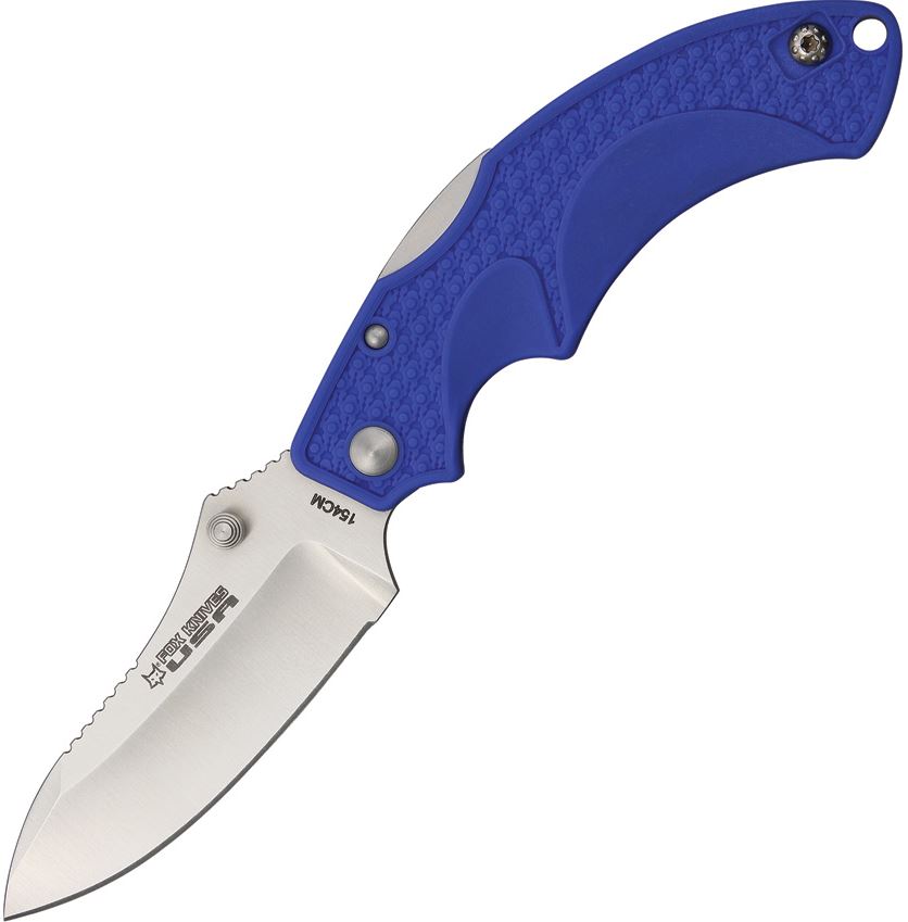 Fox USA Amico Folding Knife, 154CM, FRN Blue, FKU-AMI-DPBLU - Click Image to Close