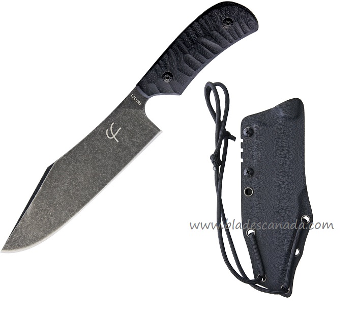 Fred Perrin Le Bowie Fixed Blade Knife, 440C, G10 Black, FRD1801