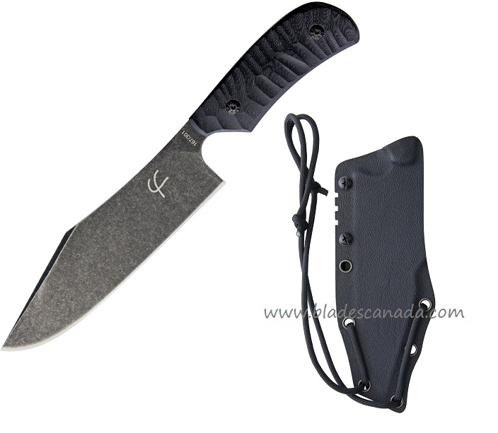 Fred Perrin Le Bowie Fixed Blade Knife, 440C, G10 Black, FRD1801 - Click Image to Close