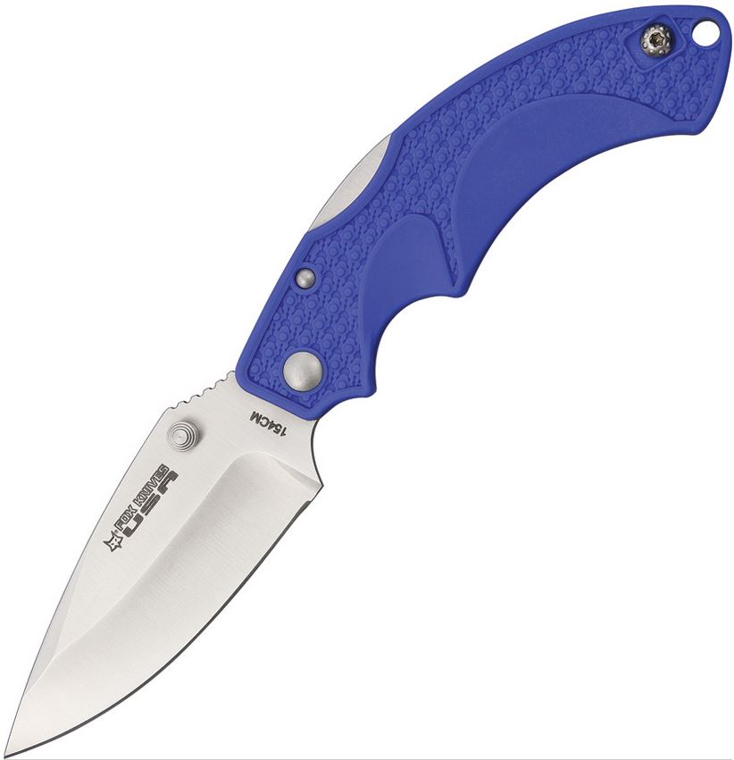 Fox USA Forza Folding Knife, 154CM Sheepsfoot, FRN Blue, FKU-AMI-CPBLU