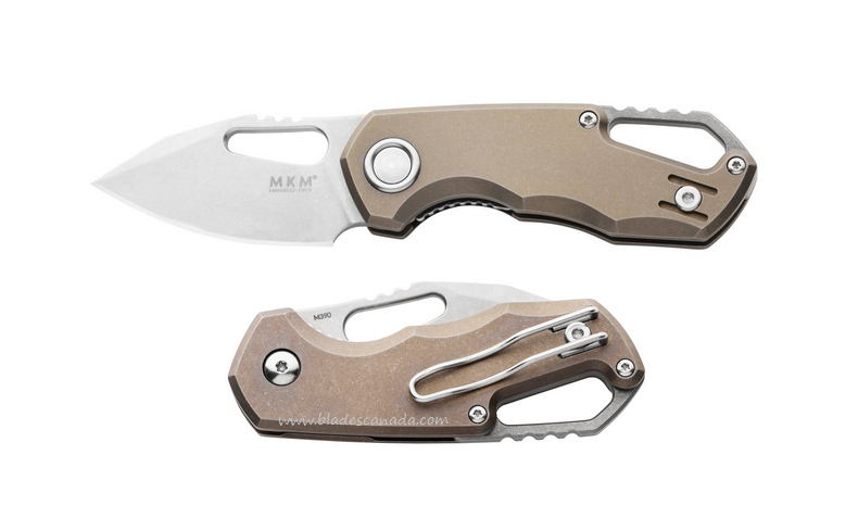 MKM Isonzo Folding Knife, M390 Clip Point, Titanium Bronze, FX03M-3TBR