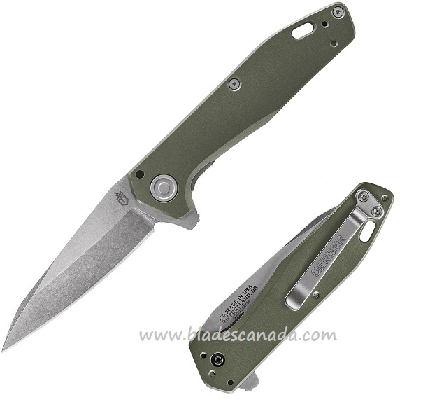 Gerber Fastball Flipper Folding Knife, CPM S30V, Aluminum Sage Green, G1610 - Click Image to Close