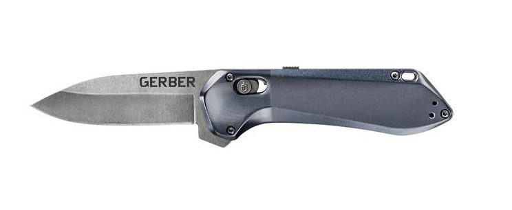 Gerber Highbrow Compact Folding Knife, Assisted Opening, Plain Edge, Urban Blue Handle - Click Image to Close