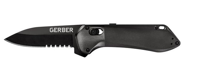 Gerber Highbrow Compact Folding Knife, Assisted Opening, Serrated, Onyx Handle