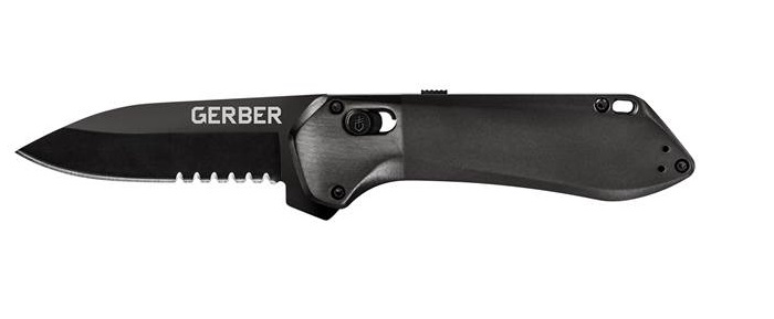Gerber Highbrow Compact Folding Knife, Assisted Opening, Serrated, Onyx Handle, G1525