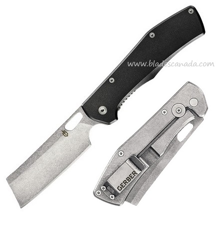 Gerber Flatiron Framelock Folding Knife, Aluminum Black/Grey, G3477