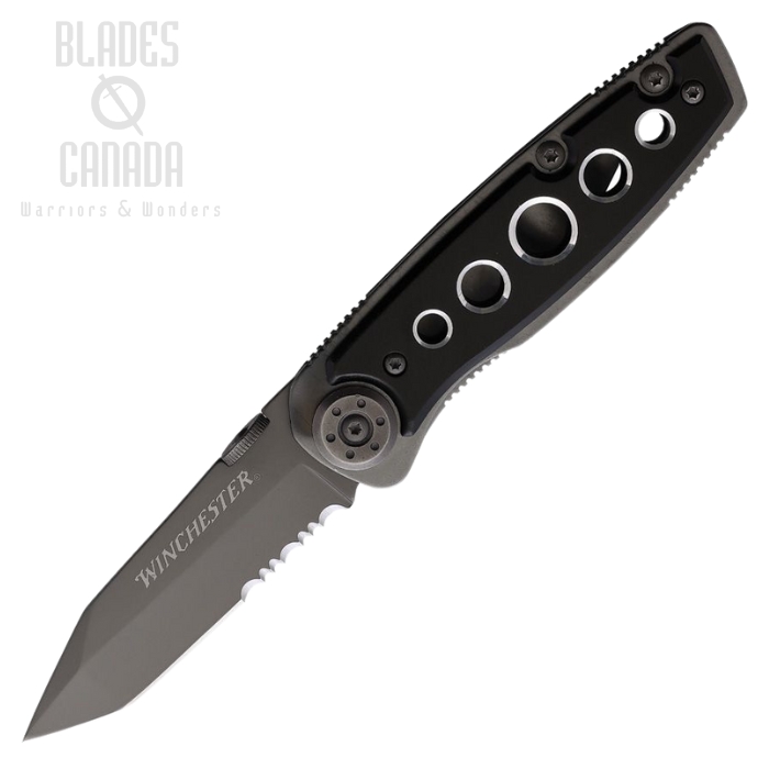 Gerber Winchester Parfive Tanto Folding Knife, Partially Serrated, Black Wood, G41793