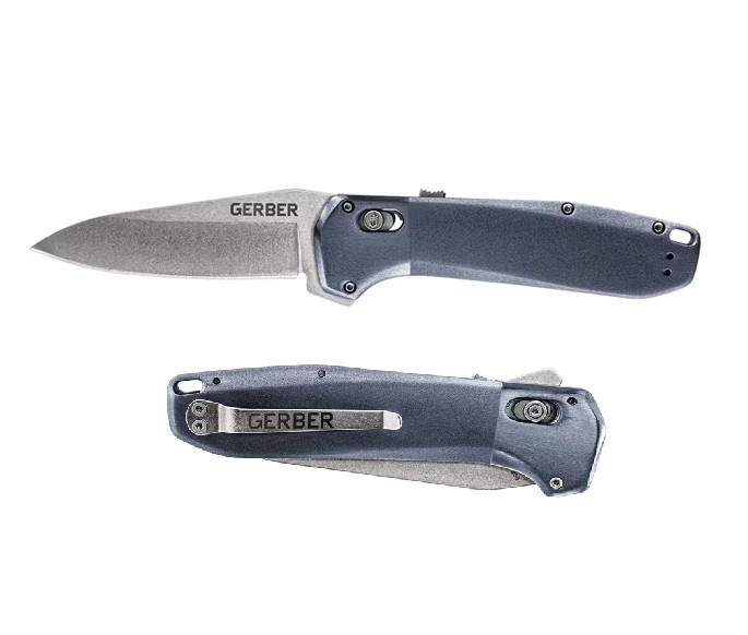 Gerber Highbrow Flipper Folding Knife, Assisted Opening, Aluminum Blue, 1639