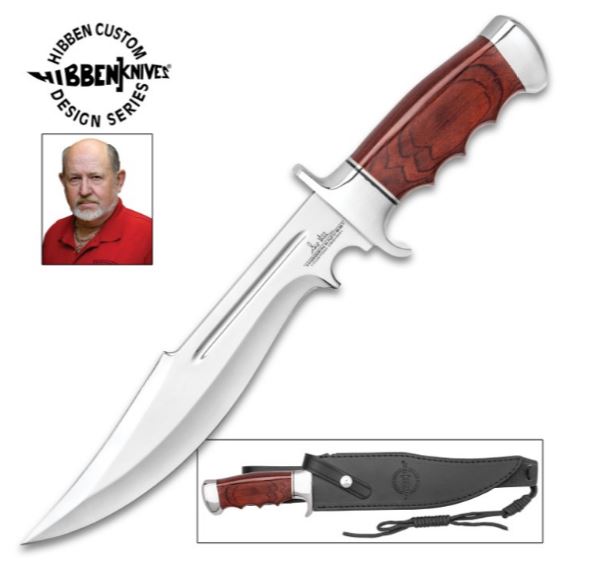 Gil Hibben Legionnaire Bowie II Fixed Blade Knife, Leather Sheath, GH5068 - Click Image to Close