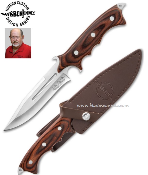 Gil Hibben Legacy Combat Fighter II Fixed Blade Knife, Leather Sheath, GH5072 - Click Image to Close