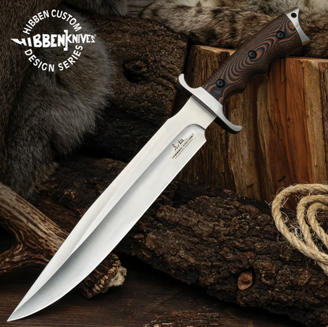 Gil Hibben Tundra Toothpick Fixed Blade Knife, Micarta Handle, Leather Sheath, GH5122