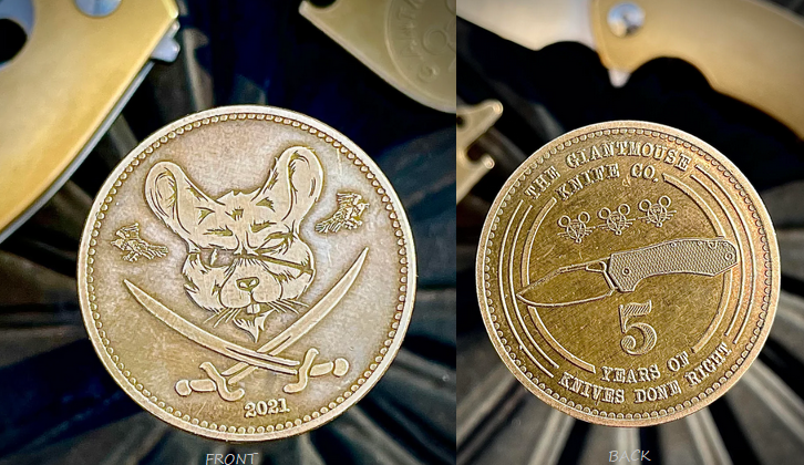 GiantMouse 5 Year Anniversary Coin, Brass