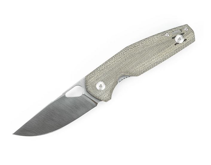 GiantMouse ACE Nimbus V2 Folding Knife, Elmax Steel, Natural Canvas Micarta