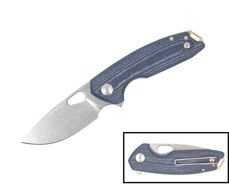 GiantMouse ACE Tribeca Flipper Folding Knife, Magnacut, Micarta Denim