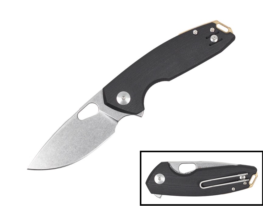 GiantMouse ACE Tribeca Flipper Folding Knife, Magnacut, G10 Black