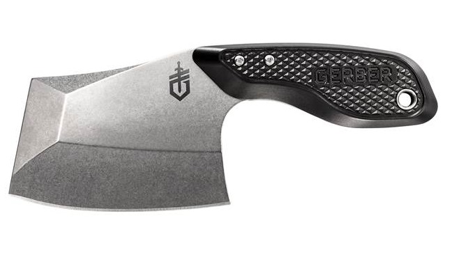 Gerber Tri-Tip Mini Cleaver Fixed Blade Knife, Aluminum Black, Multi-Mount Sheath
