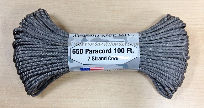 550 Paracord, 100Ft. - Graphite - Click Image to Close